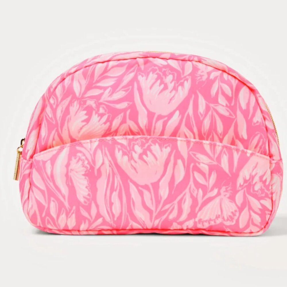 NWT Lilly Pulitzer Rousseau Pink Tulip To Tango Cosmetic Pouch
